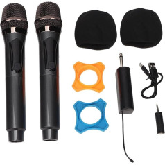 Wireless Microphone, 1 for 2 Dual UHF Dual Handheld Dynamic Microphone Karaoke System, with Rechargeable Receiver, 164 Feet Comfortable Grip for Karaoke Machine, Amplifier Speaker, Mixer