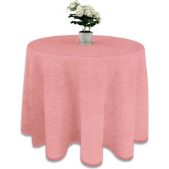 LUA VIKA Chenille Table Skirt Round Table Linen Pink 90cm