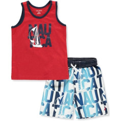 Nautica Baby Boys Tank with Shorts, Red/multi-coloured