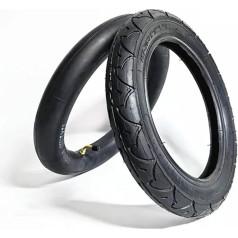 Robuster 12 12x2 14 Reifen- und Schlauchsatz sorgt für zuverlässige Leistung, kompatibel mit Kinderwagen, Schubkarren und Rollern (Reifen) (Schlauchreifen, Einheitsgröße)