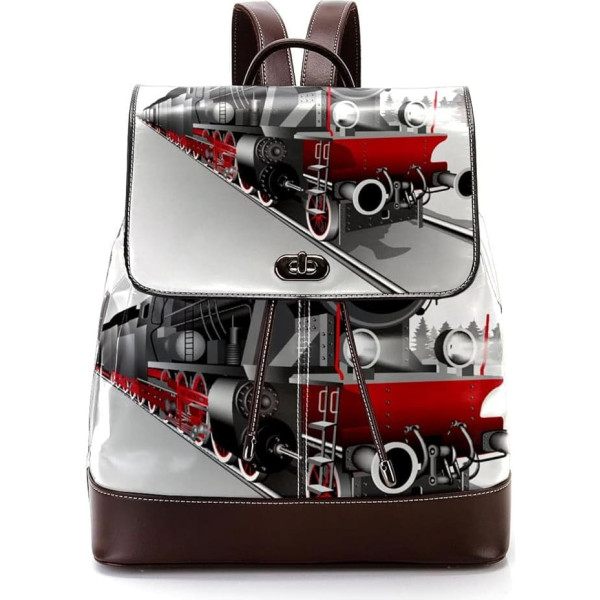 Personalisierte Schultaschen Büchertaschen für Teenager, Zug, Retro, Mehrfarbig, 27x12.3x32cm, Rucksack Rucksäcke