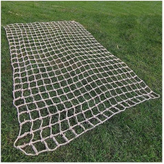 Kletternde Gurtbänder Frachtkletternetz, Seilkletternetz for Hindernisparcours, Frachtseilleiter-Training im Freien Gewebtes Trenngitter Sisalseil Zaungeflecht(2 * 5m)