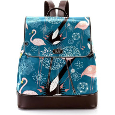 Personalisierte Schultaschen Büchertaschen für Teenager Flamingo, Mehrfarbig, 27x12.3x32cm, Rucksack Rucksäcke