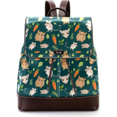 Personalised School Bags Book Bags for Teenagers Small Pets Mouse Carrot Pattern Multicoloured 27 x 12.3 x 32 cm Backpack Backpacks, multicoloured