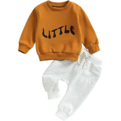 Baby Boys Girls Clothes Set Toddler Case Set Orange Letter Printing Sweater White Pants Two Party Birthday School Cute Kids Outfits A-146
