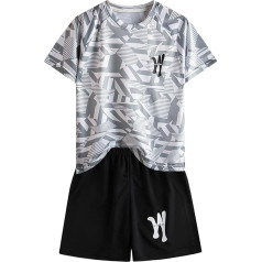Kinder Jungen Bekleidungsset - Sommer Outfit 2-Teilig Baby Baumwolle Kurz Sport T-Shirt und Shorts Set Hawaii Hemd mit Shorts Kurzarm Leicht Strand Kinderanzüge Sportbekleidung