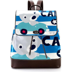 Personalisierte Schultaschen Büchertaschen für Teenager, niedlicher Cartoon-Bär I Love My Car, Mehrfarbig, 27x12.3x32cm, Rucksack Rucksäcke