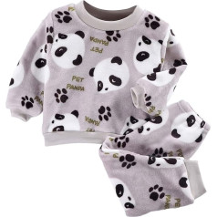 Kinder Mädchen Baumwollhemden, Hosen, Pyjama-Sets mit Fruchtdruck, flauschig, weich, langärmelig, Tops und Schlafanzughosen, Outfits, Lounge-Nachtwäsche, Nachthemden, Pullover, Kleidung (B, 3–4 Jahre)