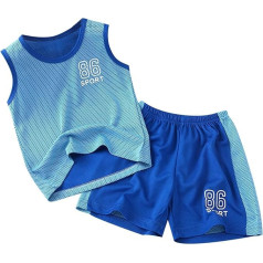 Children's Boys Clothing Set - Boys Gentleman Plaid Outfits Elastic Waist Cotton T-Shirt and Sports Trousers Set Long Sleeve Shirt with Trousers Stretch Leisure Suit for Boys and Girls 1-7 Years