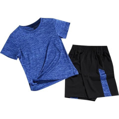 Kinder Kurzarm Set,Kinder Jungen Fussball Sport Outfits Baummwolle Hosen mit Shirt Sets Loungewear Kinderkleidung T-Shirt und Kurze Baumwolle Kleidung 2-10 Jahre