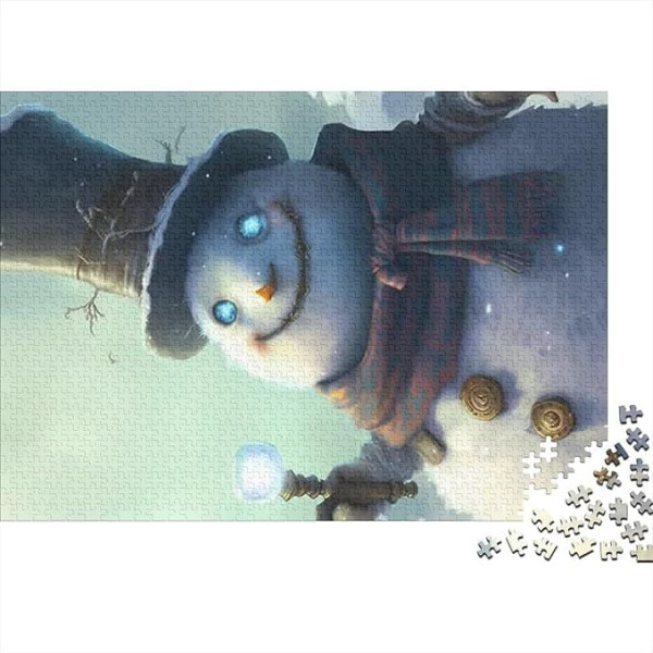 Puzzle for Adults and Funny Cute Snowman 1000 Pieces Adult Jigsaw Puzzle Wooden Jigsaws Adults Puzzles Gifts Family Fun Jigsaws Puzzles 1000 Pieces 75 x 50 cm