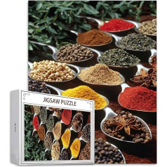 Puzzle Küche Puzzle 3000 Teile, Holzpuzzle Erwachsene, Mehrfarbig Holzpuzzle, Klassische Puzzles Gewürze Wooden Jigsaw für Erwachsene Und Kinder 14 Jahren, Geschenke Home Wand Dekor 122x81cm D-568