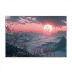 Puzzle 300 Teile Mond Landschaft Puzzle Erwachsene Anspruchsvoll, Klassische Holzpuzzle Erwachsene, Puzzlespiele für Die Ganze Familie, Wooden Jigsaw Puzzel ab 14 Jahre für Junge Mädchen Geschenke J-6