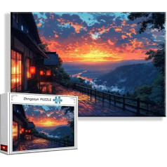 Puzzle Sonnenuntergang Fantasie 1500 Teile Groß XXL 87x57 cm, Jigsaw Art Impossible Erwachsene Anspruchsvoll, Klassische Jigsaw Erwachsene, Junge, Mädchen, Geschicklichkeitsspiel für Familie I-0