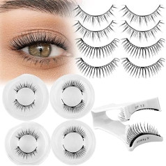 Magnetic Eyelashes, 4 Pairs Magnetic Eyelashes, Natural Look with Pliers, Reusable Magnetic Eyelashes, Magnetic Eyelashes, No Glue Needed, Easy to Wear (Style-A79)