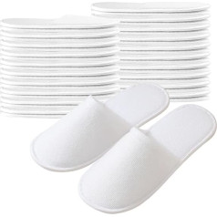 Taimimy 20 Pairs of Hotel Slippers White for Men and Women, Non-Slip Disposable Slippers, Guest Slippers, Closed Toes, Unisex Terry Slippers for Hotel Guests and Spa, White
