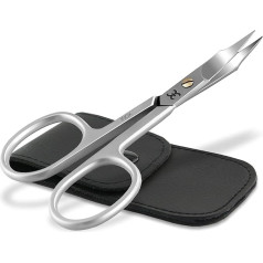 Nail Scissors Cuticle Scissors Combination Manicure Pedicure Scissors Stainless Steel with Extra Sharp Cut in Case (Nail Scissors with Tower Tip 9 cm + Case)