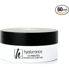 hyaluronce 10 Minute Eye Care Pads - Instant Smoothing & Decongestant Eye Pads with Peptides, Visible Anti-Wrinkle Effect After 10 Minutes, Moisturising with Hyaluronic Acid, 60 Pads