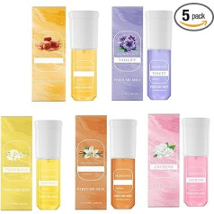 Bodyspray Perfume, Body Spray Perfume Women, Long-Lasting Fragrance Body Spray for Women, Body & Hair Fragrance Mist, Vegan Perfume Fragrance Spray, Set of 5