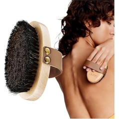 The dry brush body brush for legs is a care product with natural bristles. It is suitable for massages and exfoliation and promotes radiant skin. Application improves skin structure