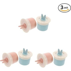 3 Sets Face Cleanser with Rabbit Ears Makeup Spatula Lid Container Face Wash Foam Dispenser Cute Foam Maker Cosmetic Tin Whip Maker Plastic 2 Pieces x 3