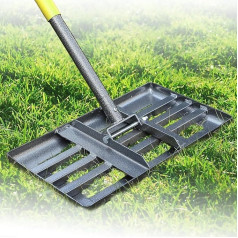 Lawn Squeegee, 43 x 25 cm Professional Lawn Squeegee Laser Cut Squeegee with Adjustable Handle - Reinforced Welds and Smooth Edge for Floor, Dirt, Floor, Yard Top Dressing, Landscaping, 152 cm, Yellow