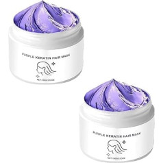 Detroitrain Purple Keratin Haarmaske, Detroitrain Feuchtigkeits -Conditioner, tiefe Konditionierung für Haare, Hydrate und Wiederherstellung der Weichheit für trocken beschädigte Haare (2Pcs)