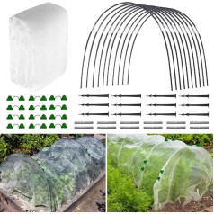 2.5 x 6 m Greenhouse Tyres, Plant Tunnel Arches Adjustable Tunnel Arches Raised Bed Fibreglass Rustproof Poly Tunnel for Garden Netting, DIY Plant Support Garden Stakes