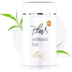 Plus Additional Hair, Effective Scatter Hair for Men and Women, Optical Hair Thickener for Light Hair with Vitamin E I Hair Filler Vegan, 1 x 25 g Can Black