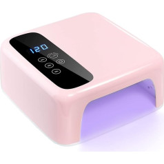 BETE Wireless LED Nail Lamp, Wireless Nail Dryer, Portable Gel UV LED Nail Lamp with 4 Timer Setting Sensor and LCD Display, Professional Nail Lamp