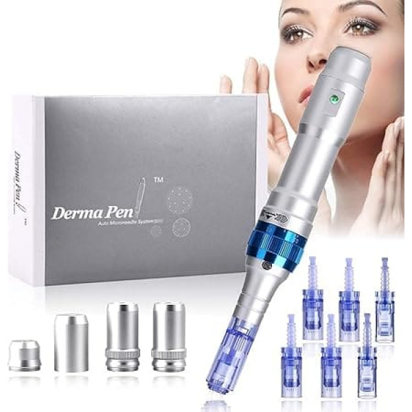 P-Beauty - Dr. Pen A6 Dermapen Electric Device - Microneedling Anti-Ageing, Skin Rejuvenation, Acne Scars, Pigment Spots - Adjustable Working Depth -2.5 mm Includes 2 Micro Needles Attachments & 2 x