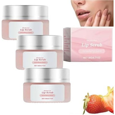 Lippenpflege-Peeling mit Erdbeerduft, Lippenpeeling mit Pfirsichduft, Feuchtigkeitscreme für die Lippen über Nacht, pflegt und befeuchtet trockene, rissige Lippen