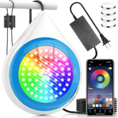 CXhome RGB Underwater LED Light, Multi Colour Changing, 12 V Pool Lamp, LED Underwater Light, App Control, LED Pool Lighting, RGB, Pool Headlight Underwater with 5 m Cable & Transformer (Equal to 120
