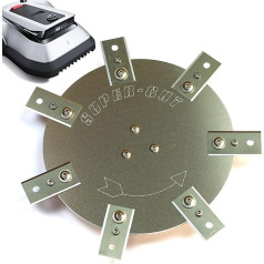 Blade Disc Stainless Steel / Aluminium for Ecovacs Goat - 7 Fixed Ceramic Hob Scraper Blades - Robotic Lawnmower - Fits All Models 220 mm Cutting Width - Heavy Duty! Robotic Lawnmower Tuning Blade
