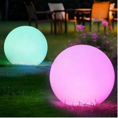 WRGB LED Solar Light for Garden, 30 cm Solar Lamp Ball Light with Remote Control, 16 Colour Changing, 1200 mAh Type-C Rechargeable Waterproof Ball Lamp for Pond, Balcony, Lawn, Patio, Indoor, Patio,