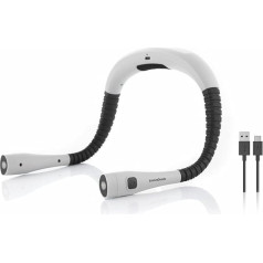 InnovaGoods - Rechargeable LED Reading Lamp for the Neck, 3 Colour Temperatures, 3 Brightness Levels, Flexible and Ergonomic, USB-C, Versatile for Night Reading, Camping, Colourful, Plastic