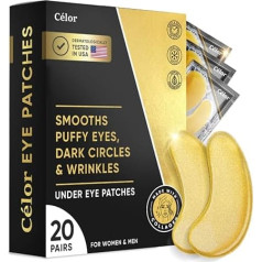 Celor Under Eye Patches (20 Pairs) - Eye Patches for Swollen Eyes and Dark Circles - Under Eye Mask for Beauty & Body Care - Under Eye Mask Amino Acid & Collagen for Dark Circles and