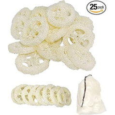 Natural Loofah Discs with 2 Inch Reusable Natural Loofah Cuts for Cleansing Sponge, Face Soap Holder and DIY Soap Tools for Healthy Skin Care and Exfoliation, with 1