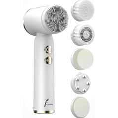 6 in 1 - 3 Stage Waterproof Rechargeable LED Display Exfoliating Massage Skin Cleanser