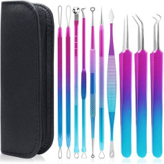Acne Needle 10 Pieces Acne Removal Tool Kit Pro Blackhead Remover Face Pimple Needle Clip Acne Removal Tool Kit Tweezers Skin Care Tools Acne Needle (China)