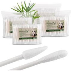 Cotton Buds for Makeup and Cleansing, 1000 (10x100) Sterile, Individually Wrapped, with a Round and One Pointed Tip, in Hard Paper Handle and Sturdy Paper Handle