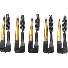 Double Ended Eyebrow Eyelash Brush Set for Home Travel Nylon Fiber Makeup Tool