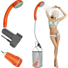 Zooma Portable Shower, Camping Shower with Submersible Pump, Portable Outdoor Shower with Water Pump for Camping, orange