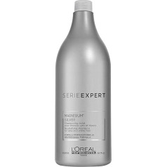 L'Oréal Professionnel Anti-Yellow Tint Hair Shampoo for White, Grey & Bleached Hair, Purple Pigments, Series Expert, Silver Shampoo