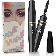 Heated Eyelash Curlers, Fast Heating Electric Eyelash Curler, Heated with Silicone Pad, Safe lash Curling Tool for Natural Long-Lasting Eyelashes (Black, X8-132 mm)