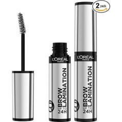 L'Oréal Paris Infaillible Brow Lamination Gel for Eyebrows with Professional Lamination Effect with Long Hold Colour Transparent (Pack of 2)