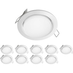 ledscom.de Zobe GX53 LED Recessed Spotlights Round White Round 4.05 W 372 lm Warm White 107 mm Diameter Bolt Circle 90 mm Diameter Pack of 10