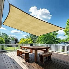 Shading Net, Shade Net with Eyelets, 95% Shading Rate, UV-Resistant for Plant Protection, Greenhouse, Barn or Kennel, 3 x 4 m, Beige