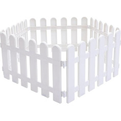 DOITOOL 5 Pcs White Plastic Fence Christmas Tree Wedding Party Decoration White Picket Fence Garden Border Edging for Lawn (50x30cm)