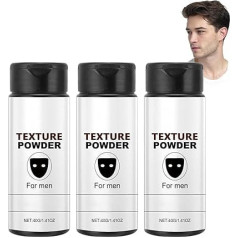 Texture Powder for Men, Hair Powder Men, Instantly Gives Texture and Volume, Pure Natural Ingredients, Strong Hold, Easy to Apply, Hair Powder for Men, Strong Hold (40 g, 3 Pieces)